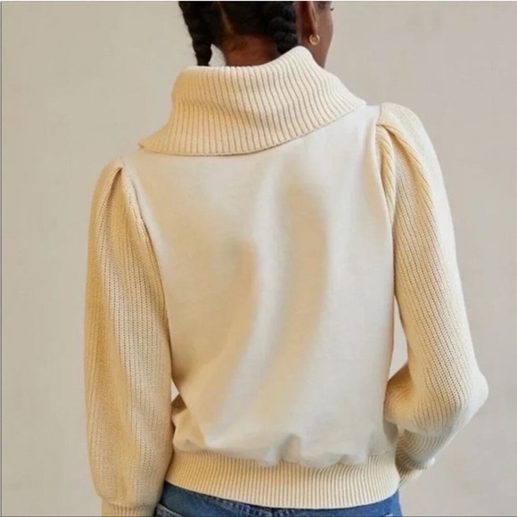 Anthropologie Dolan Large Sweater Ivory Cream Cowl Neck - Picture 2 of 5